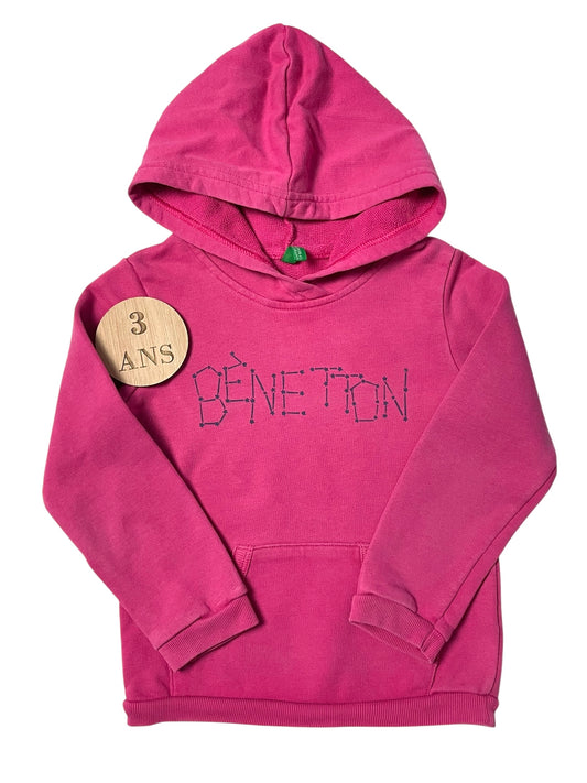 Sweat à capuche, rose, Benetton