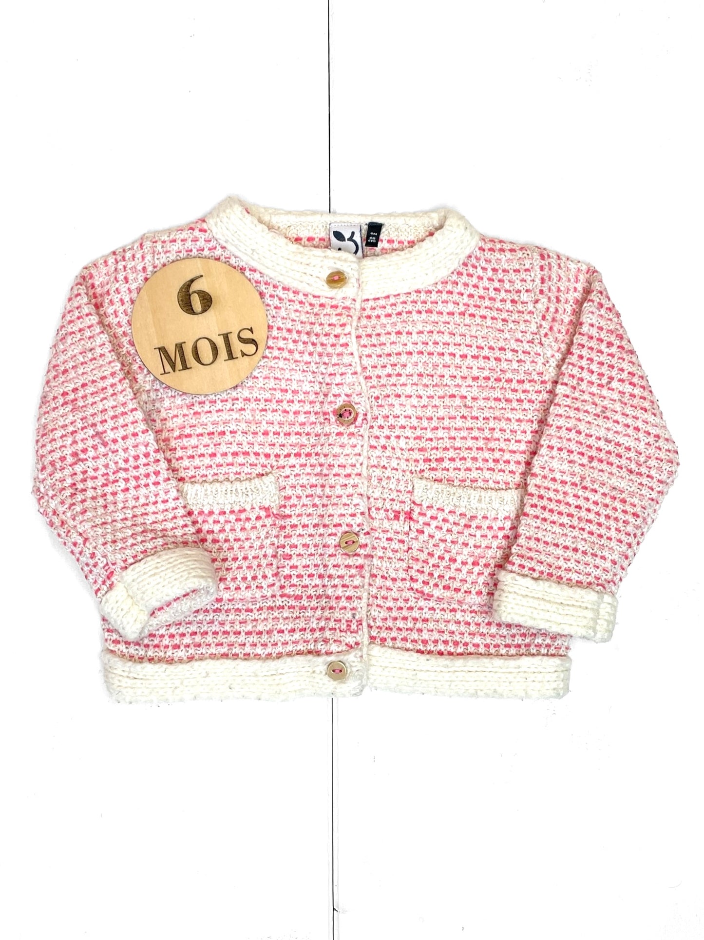 Gilet en mailles, rose, 3 pommes