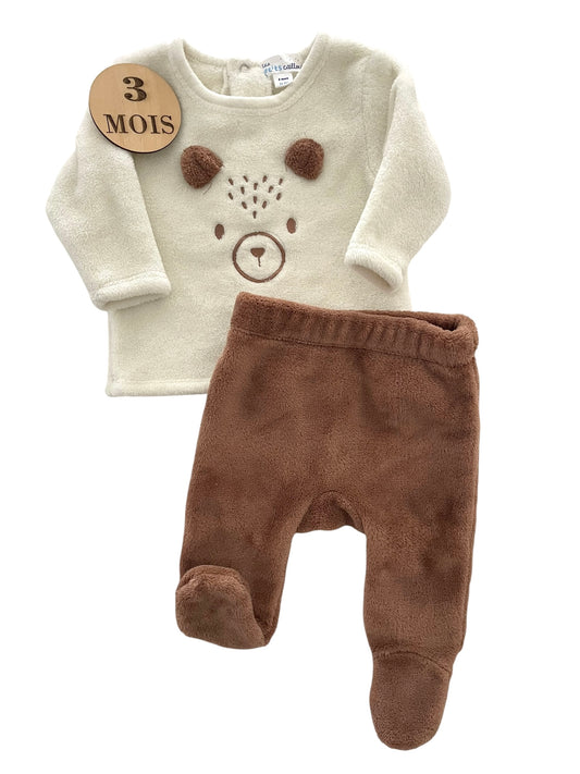Pyjama polaire, ourson, Mes petits cailloux