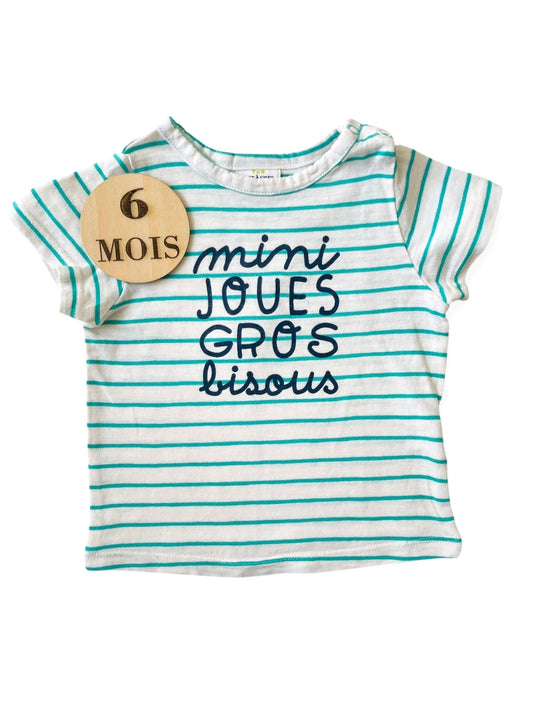 Tee-shirt rayé, turquoise, TAO