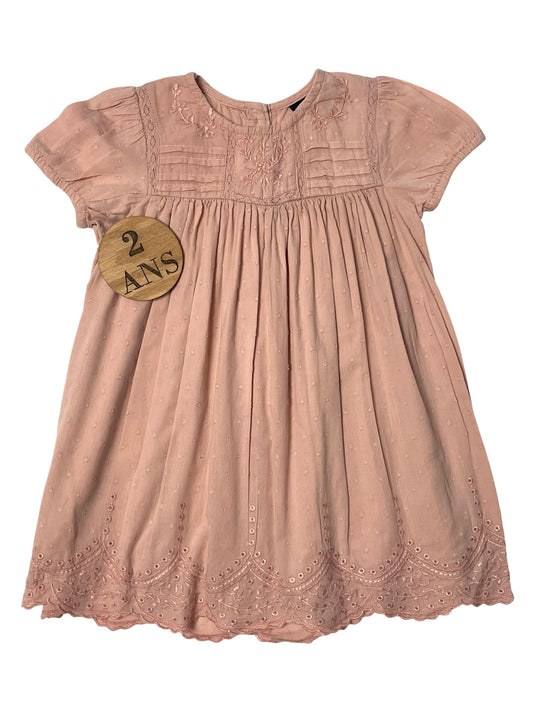 Robe beige/rose, doublée, Kiabi