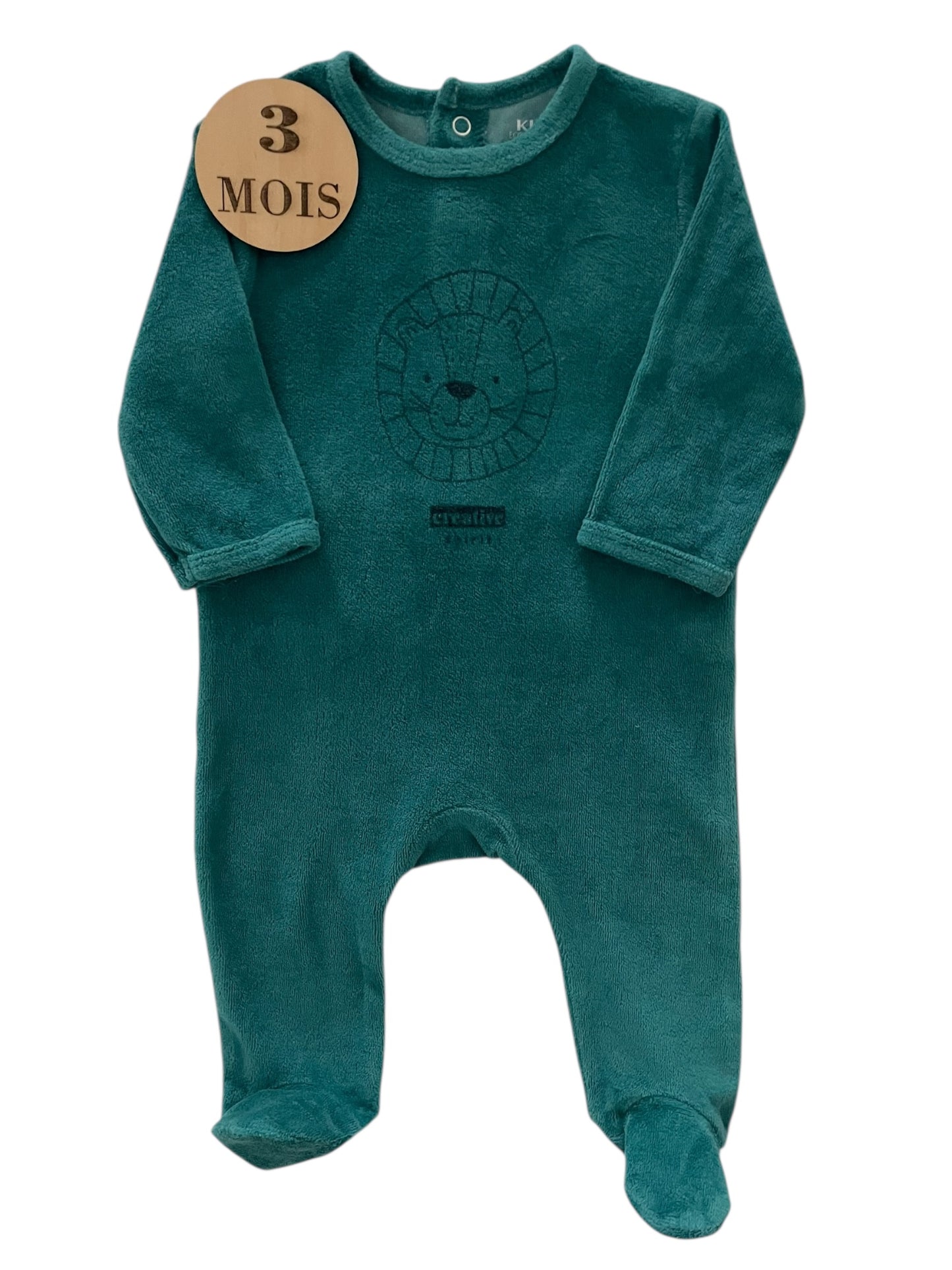 Pyjama velours, vert, lion, Kiabi