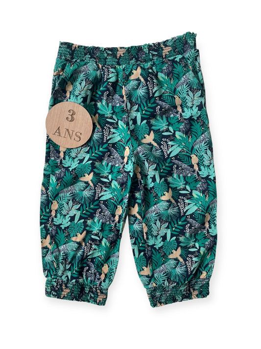 Pantalon fluide, coupe 3/4, oiseaux, Vertbaudet