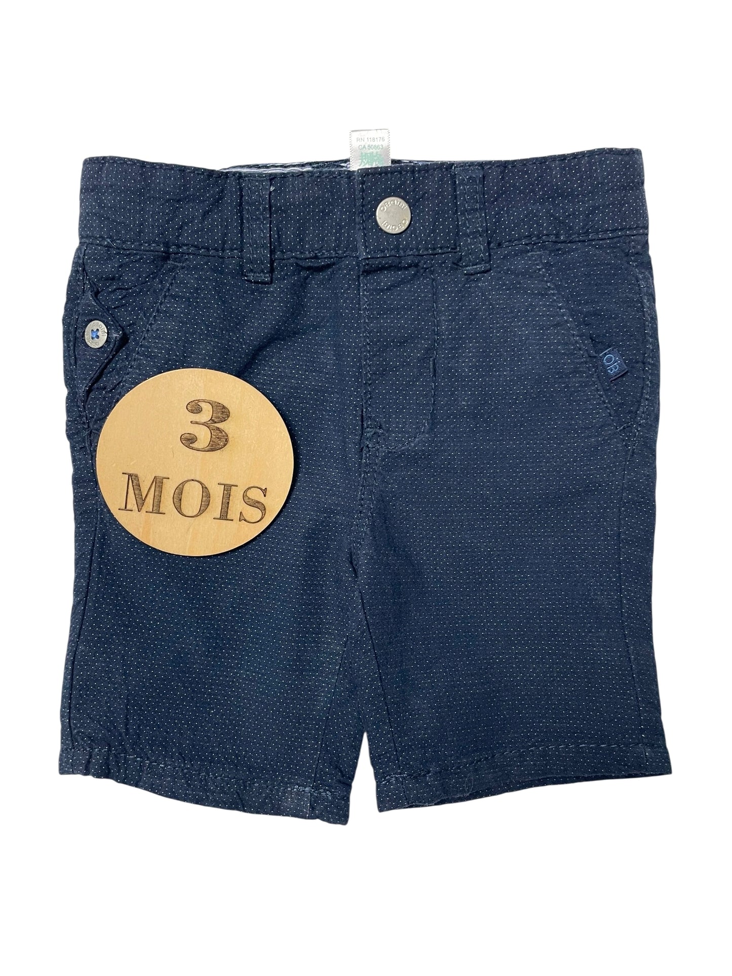 Short en toile, bleu-marine, Obaïbi