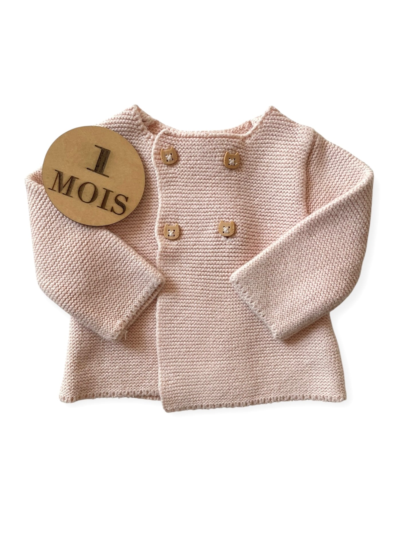 Gilet en mailles rose, TAO