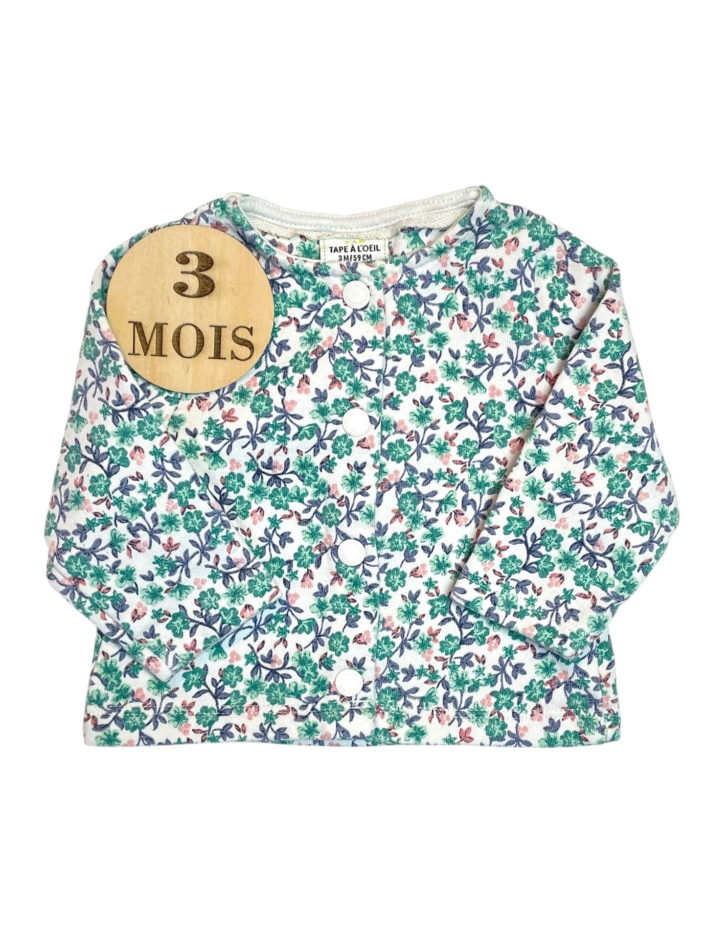 Gilet fleuri, vert, TAO