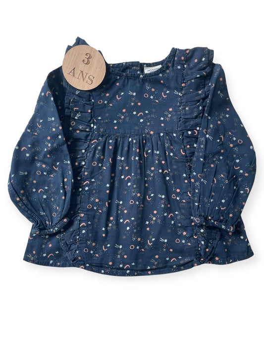 Blouse bleu-nuit étoiles, TAO