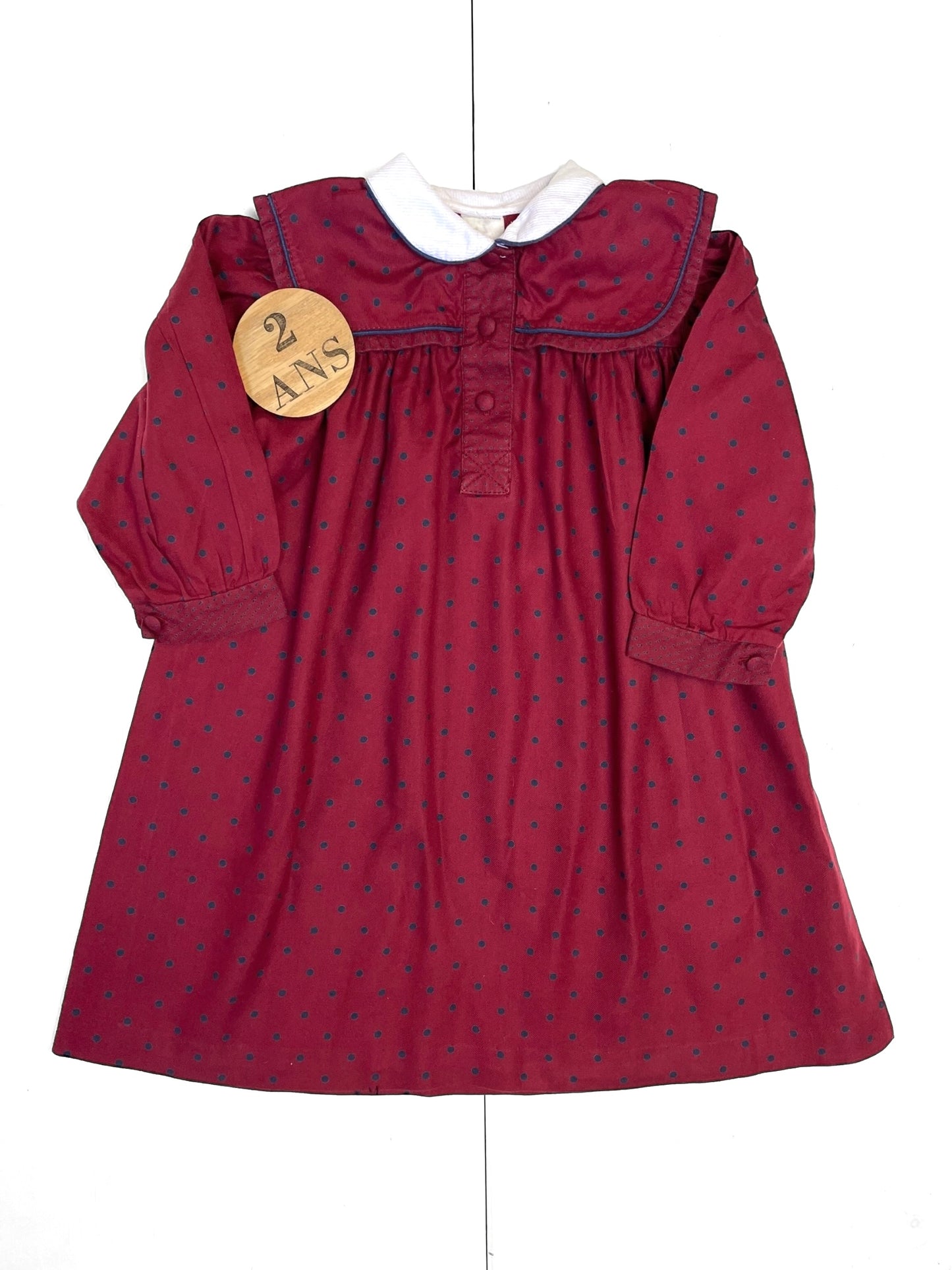 Robe longue vintage, bordeaux