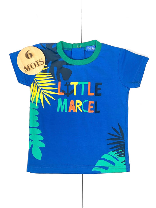 Tee-shirt bleu, savane, Little Marcel