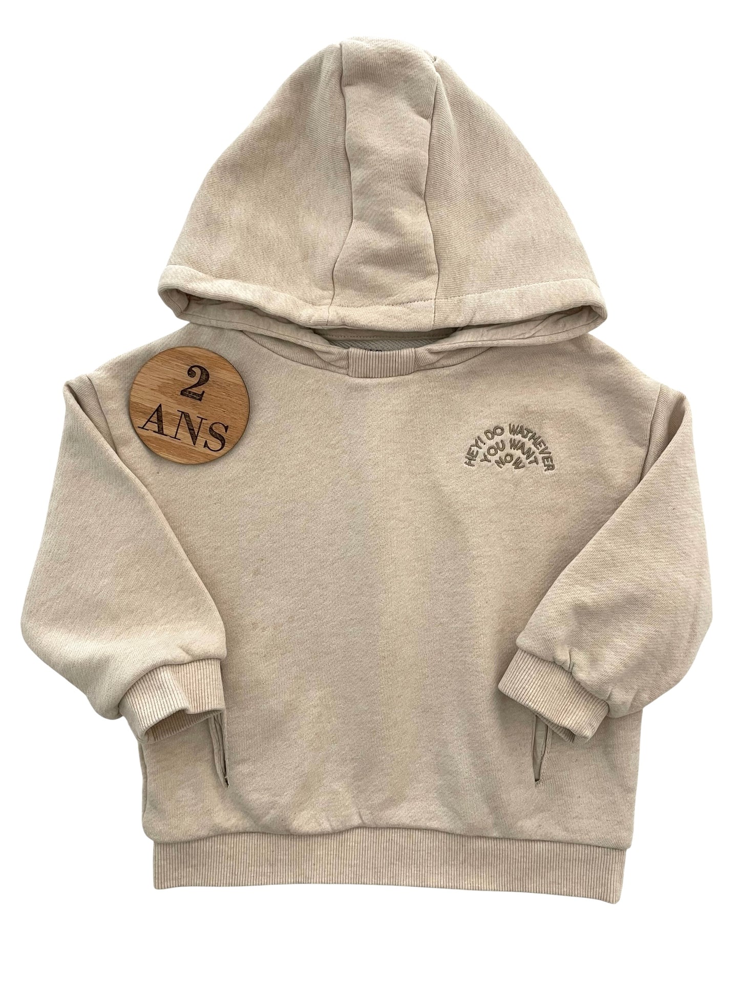 Sweat à capuche, crème, Kiabi