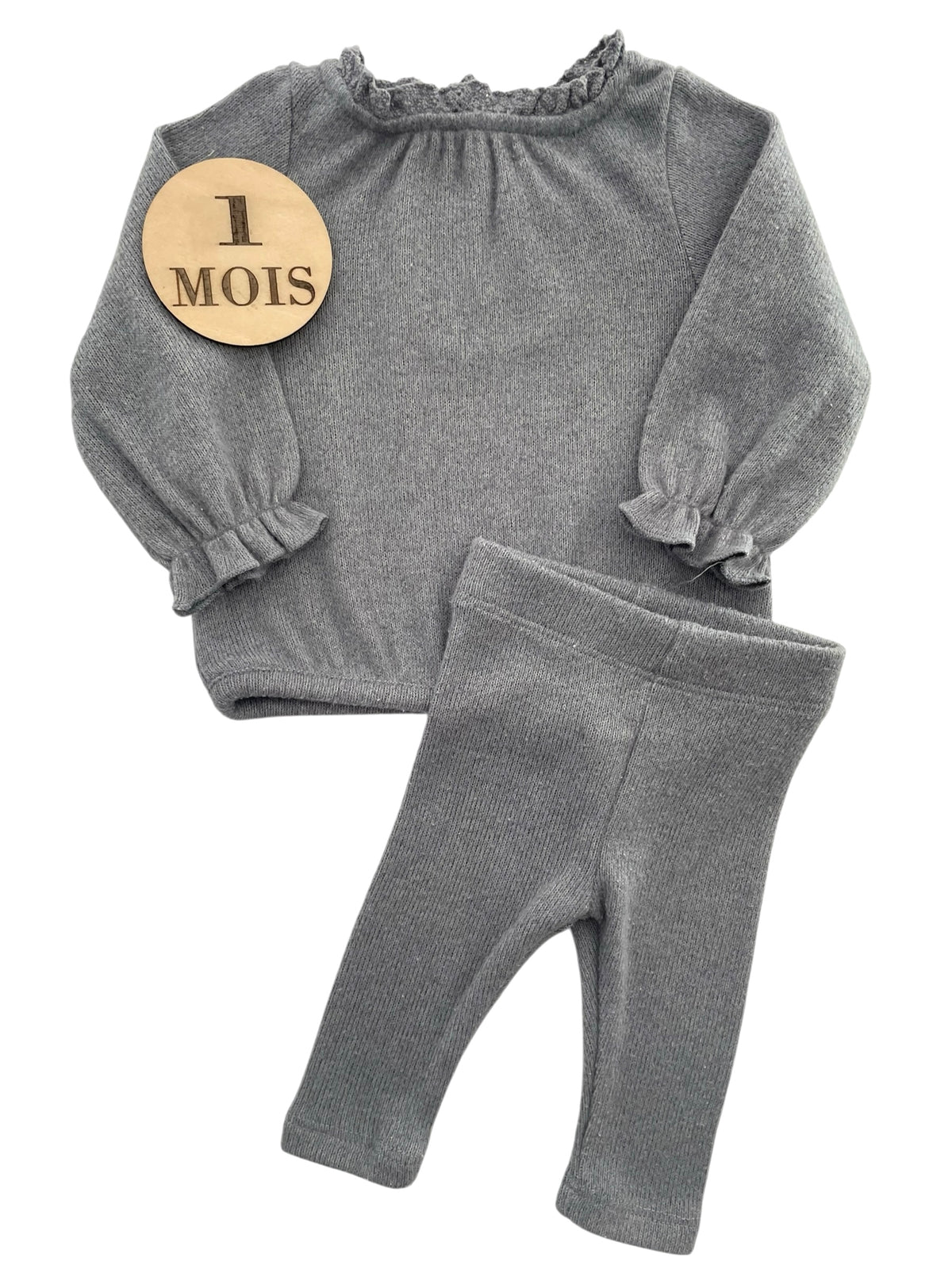Ensemble en mailles, gris, Kiabi