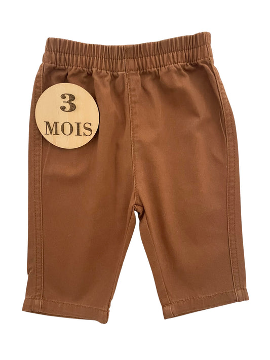 Jean, marron, taille élastique