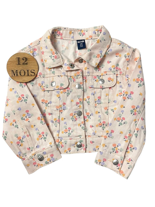 Veste en jean, fleurie, Kiabi
