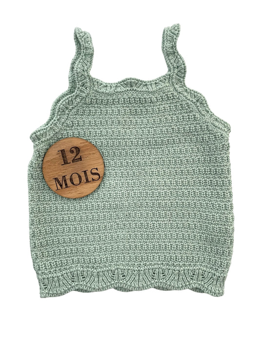 Débardeur tricot, vert, TAO