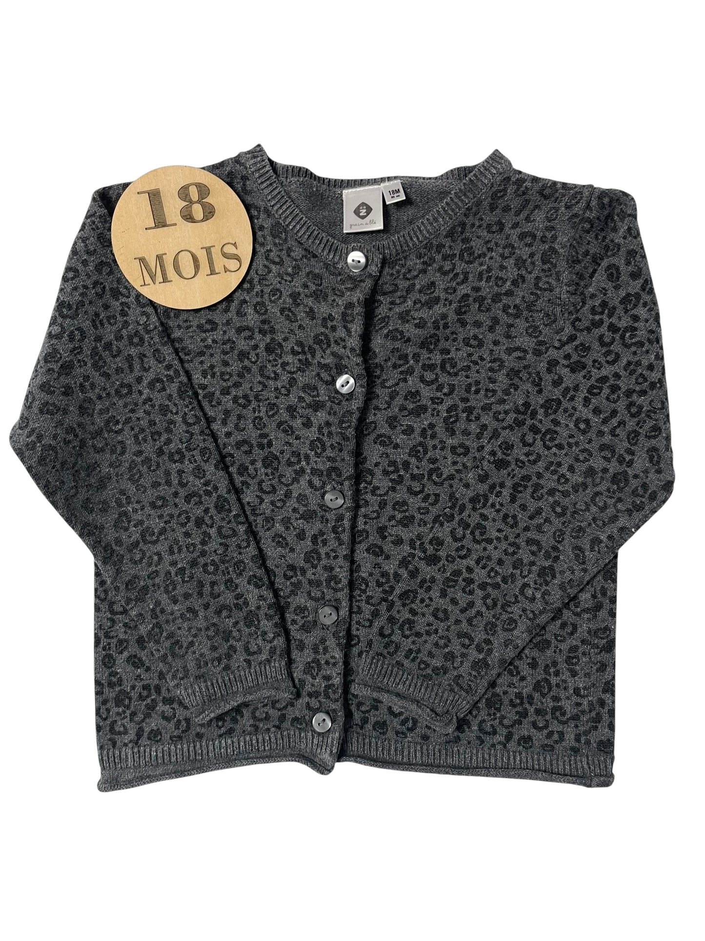 Gilet fin gris, léopard, Grain de blé