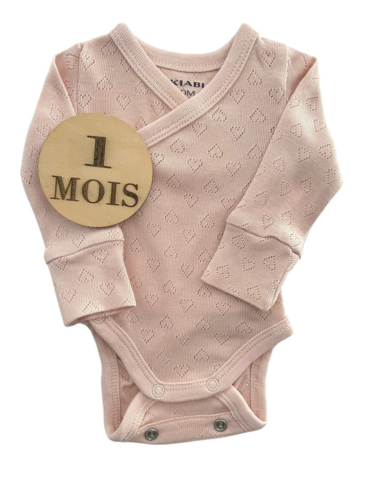 Body évolutif, coeurs, rose, Kiabi