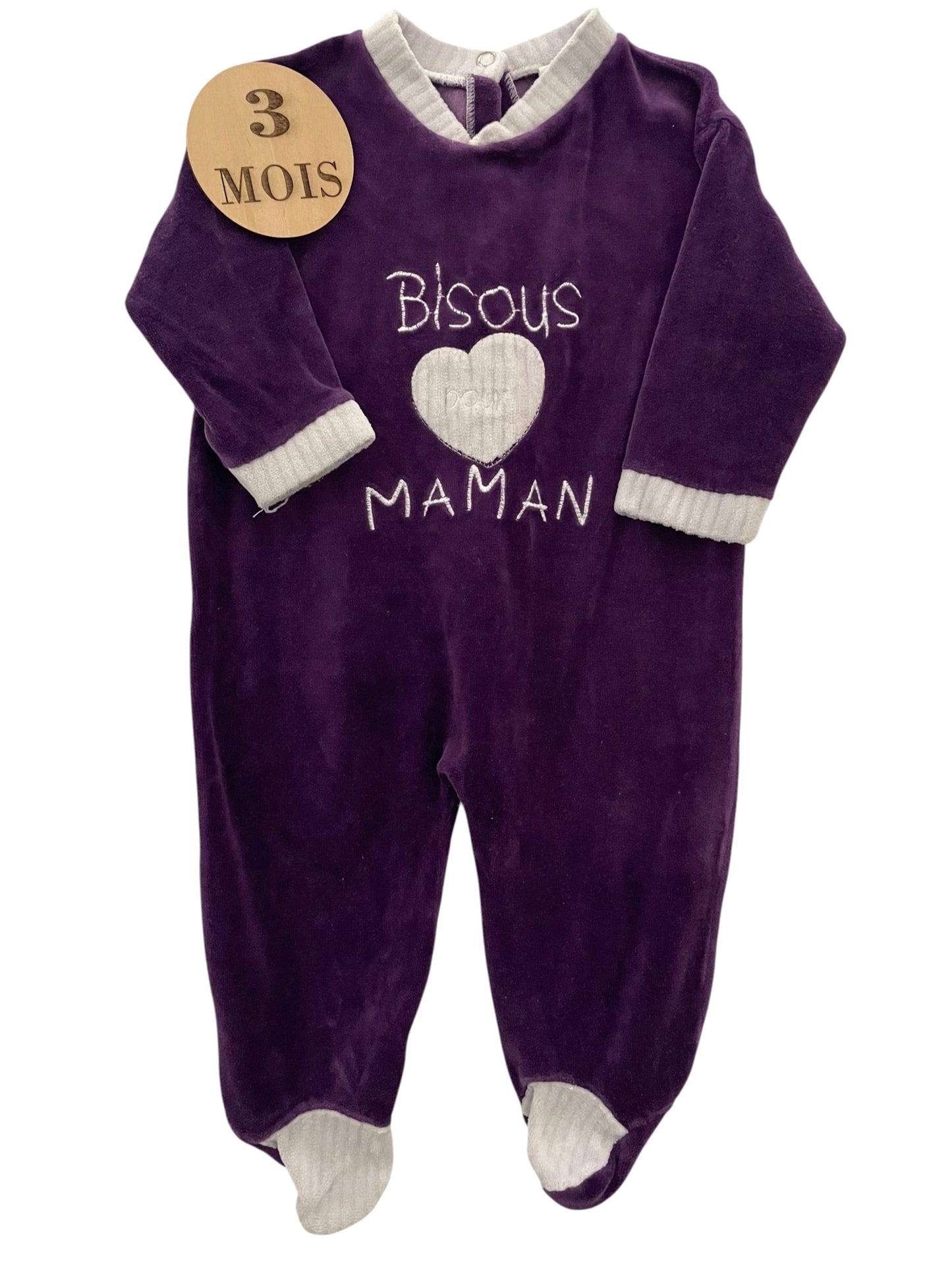 Pyjama velours, violet foncé