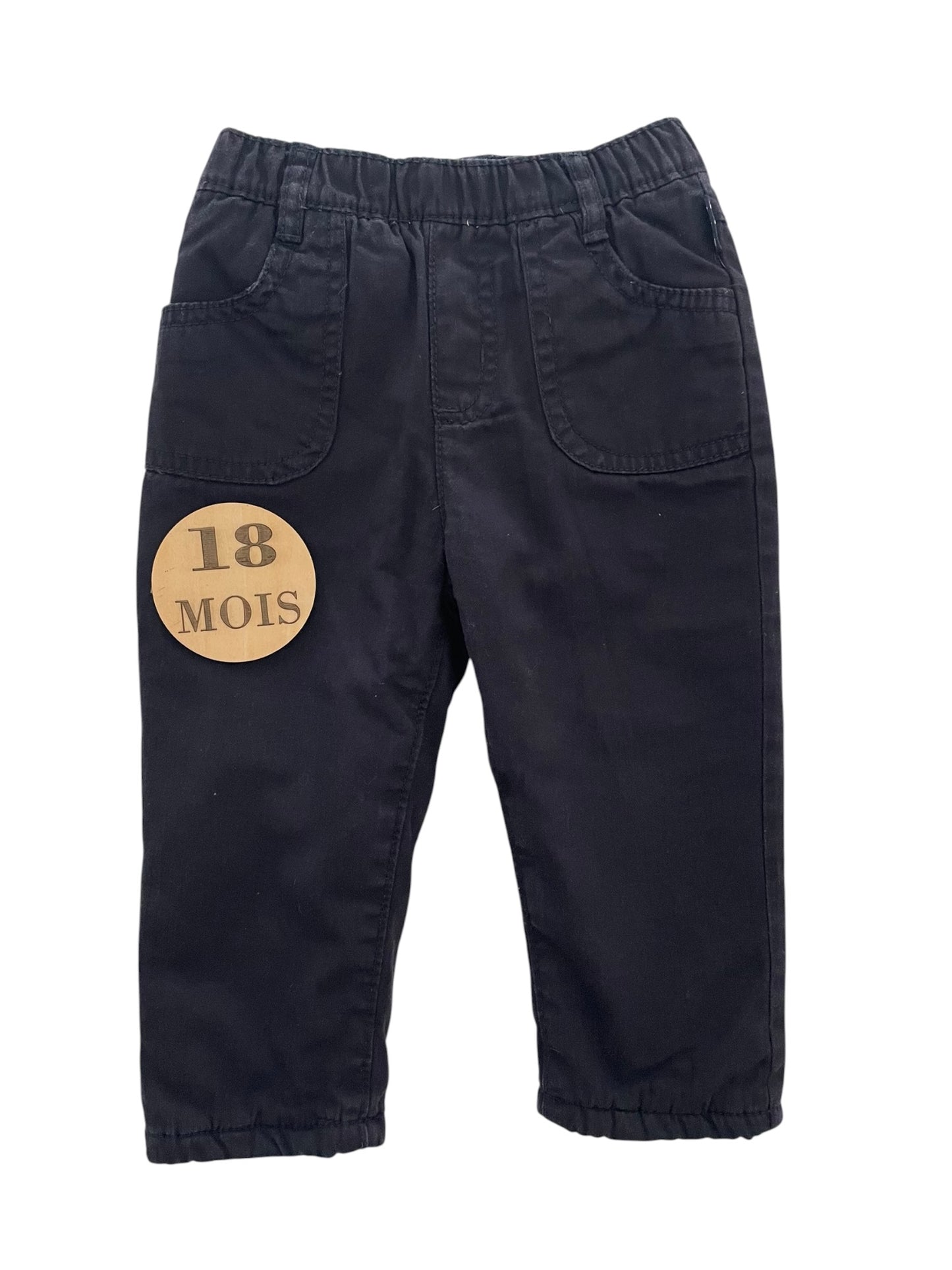 Pantalon bleu-nuit, doublé coton, Mes petits cailloux