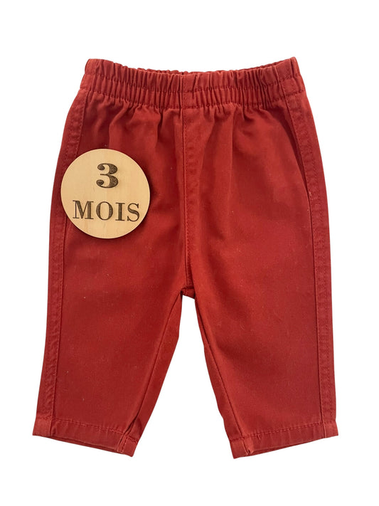 Jean, rouge, taille élastique