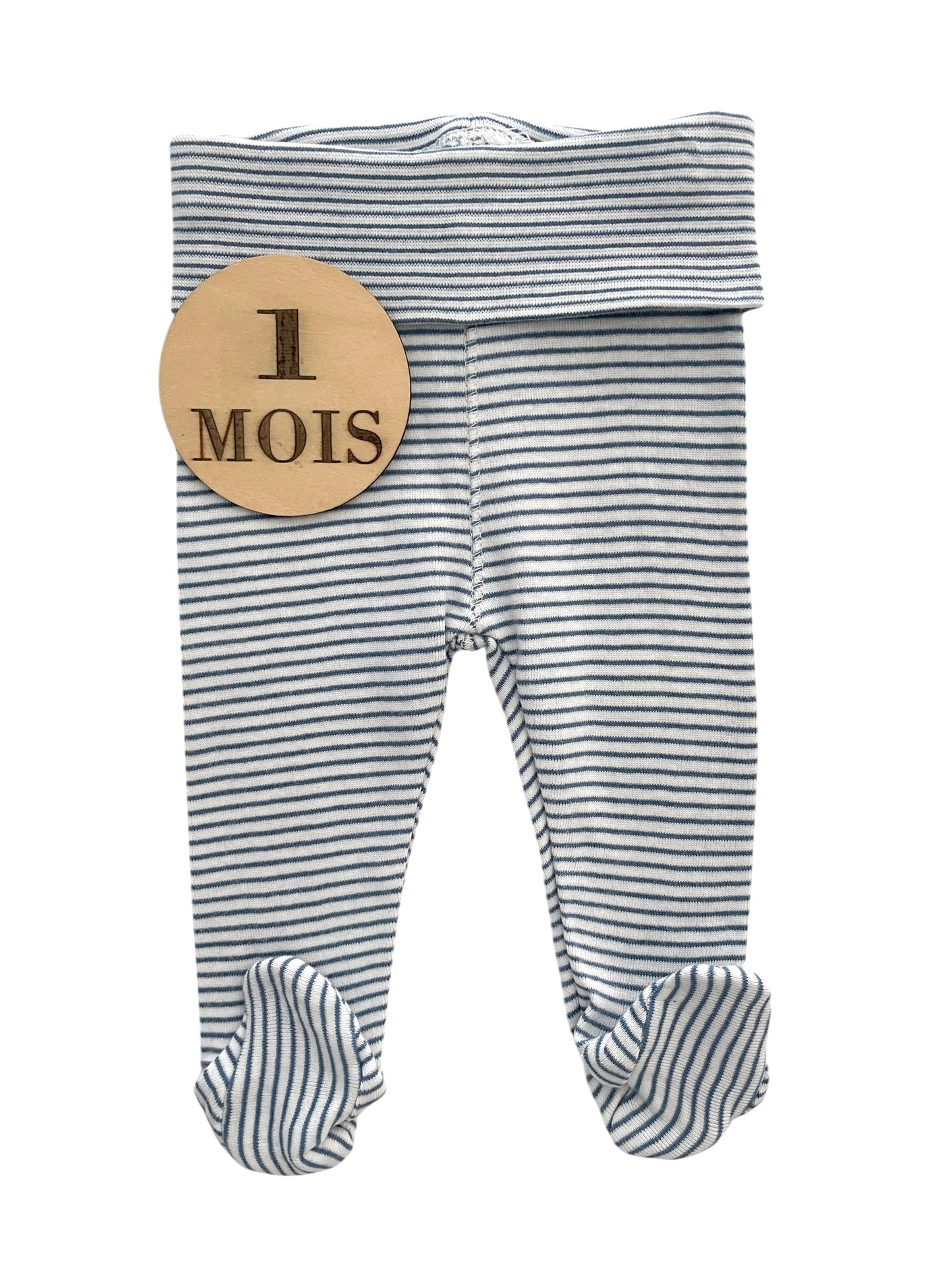 Legging à pieds, rayé bleu, H&M