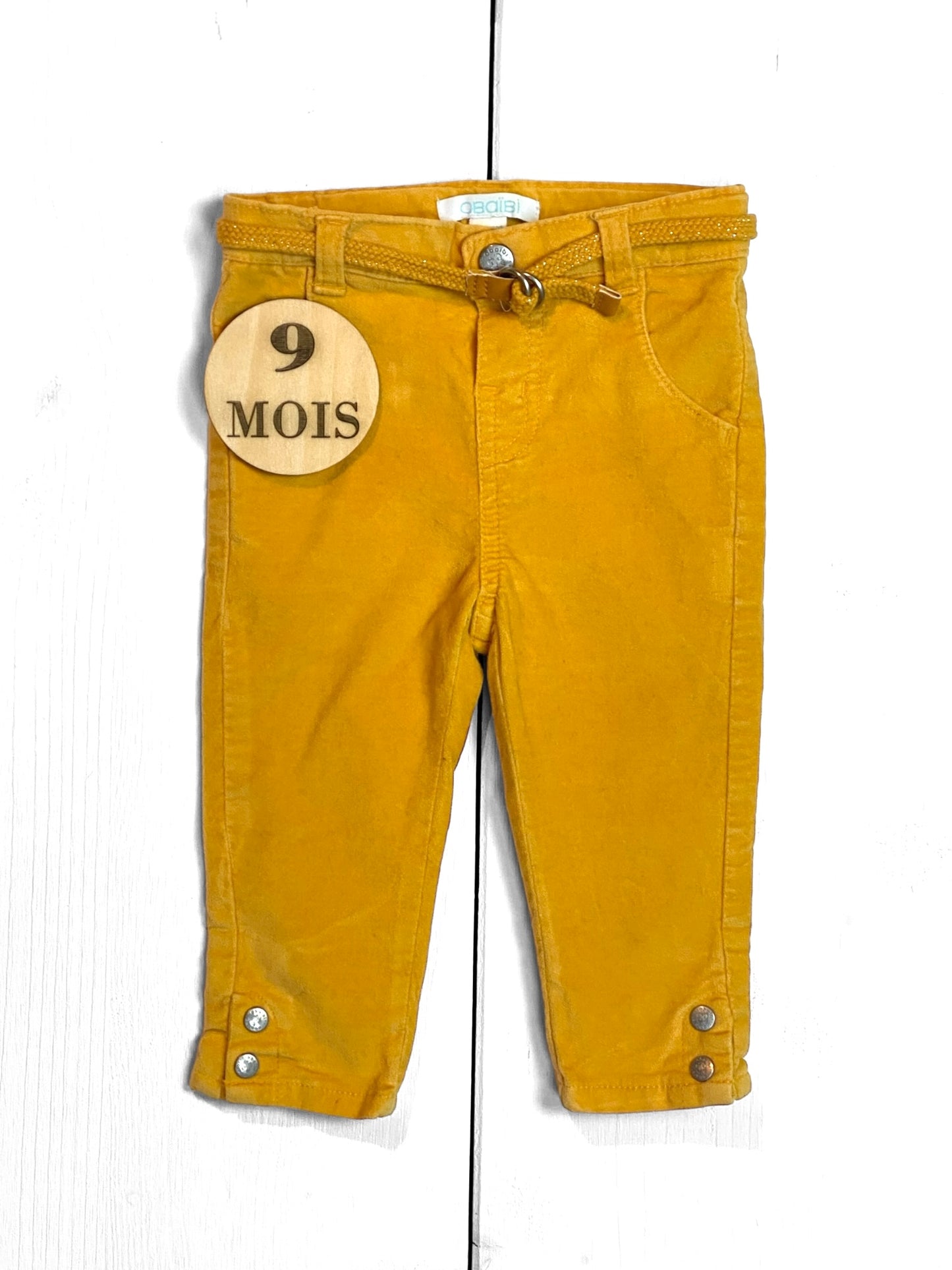 Pantalon velours, jaune, Obaïbi