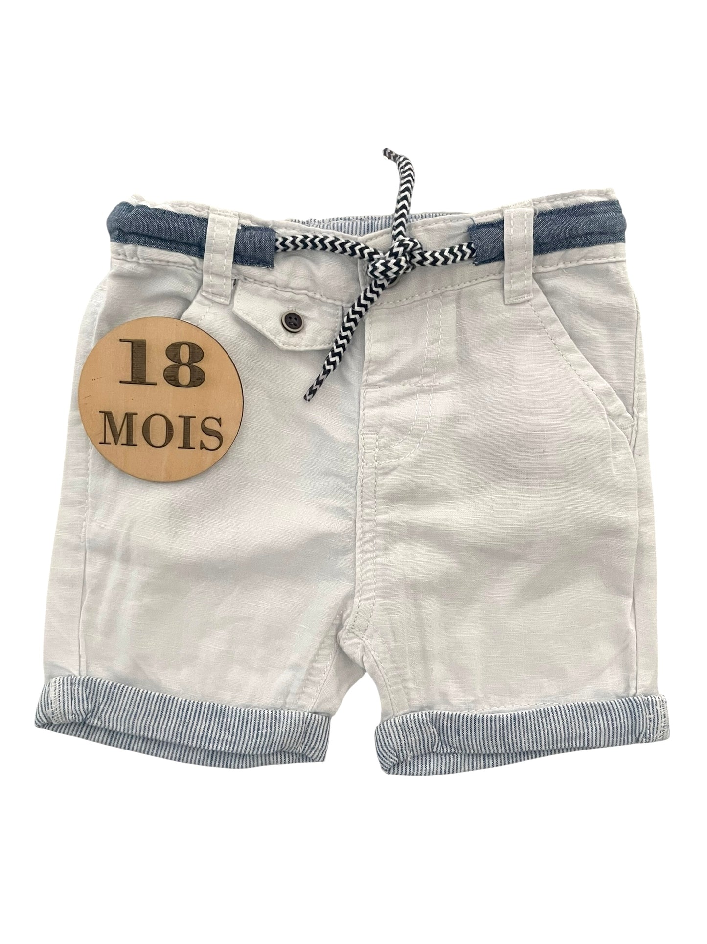 Short en toile blanc, Gémo