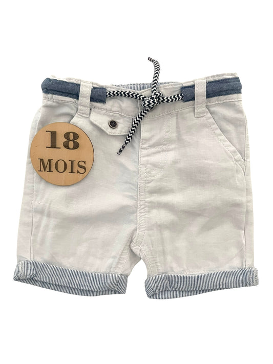 Short en toile blanc, Gémo