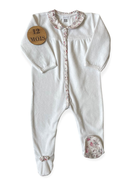 Pyjama velours blanc à col, Absorba