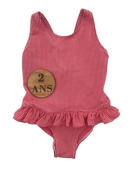Maillot de bain, vichy rouge, Bout’chou