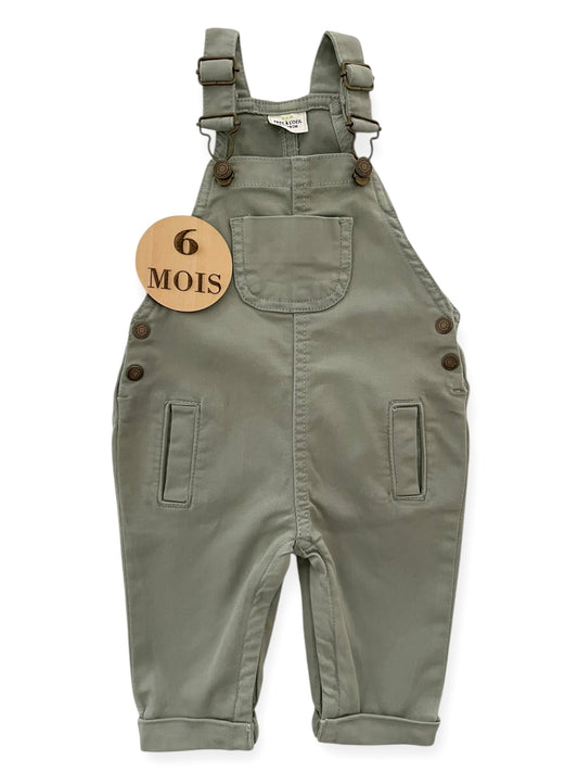 Salopette en jean, verte, TAO