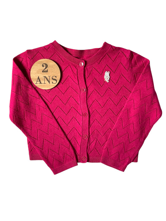 Gilet ajouré, framboise, Sergent Major