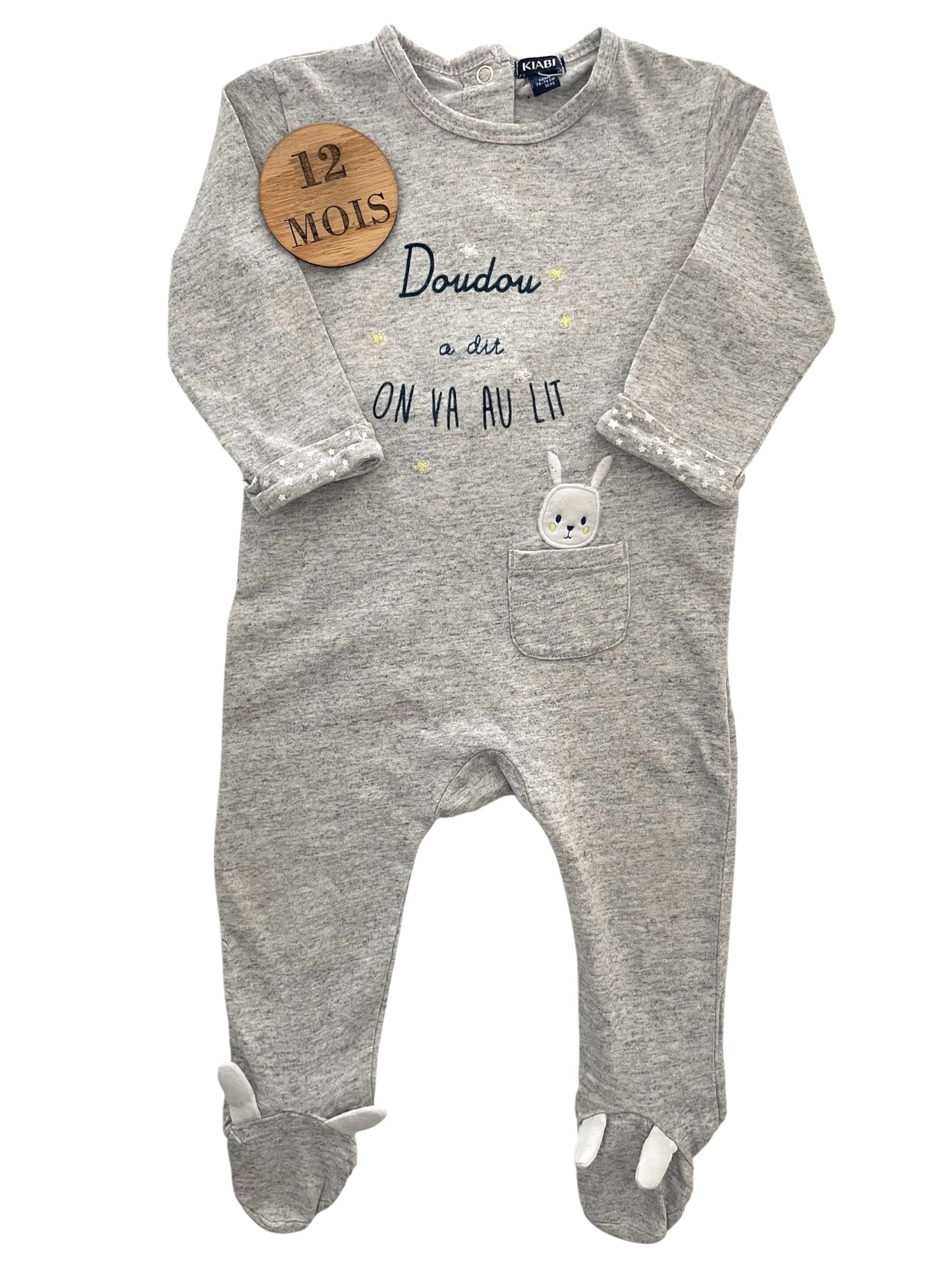 Pyjama coton, gris, Kiabi