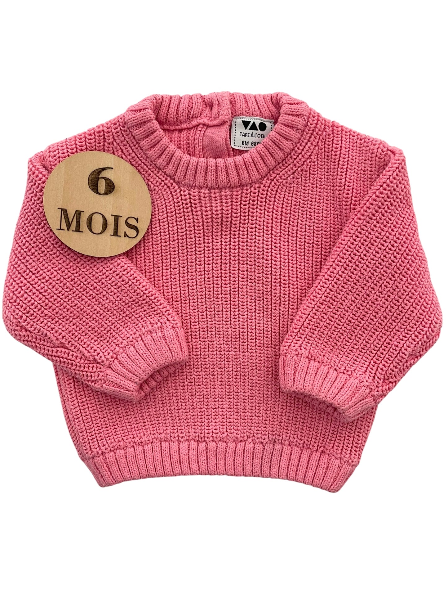 Pull en mailles, rose, TAO