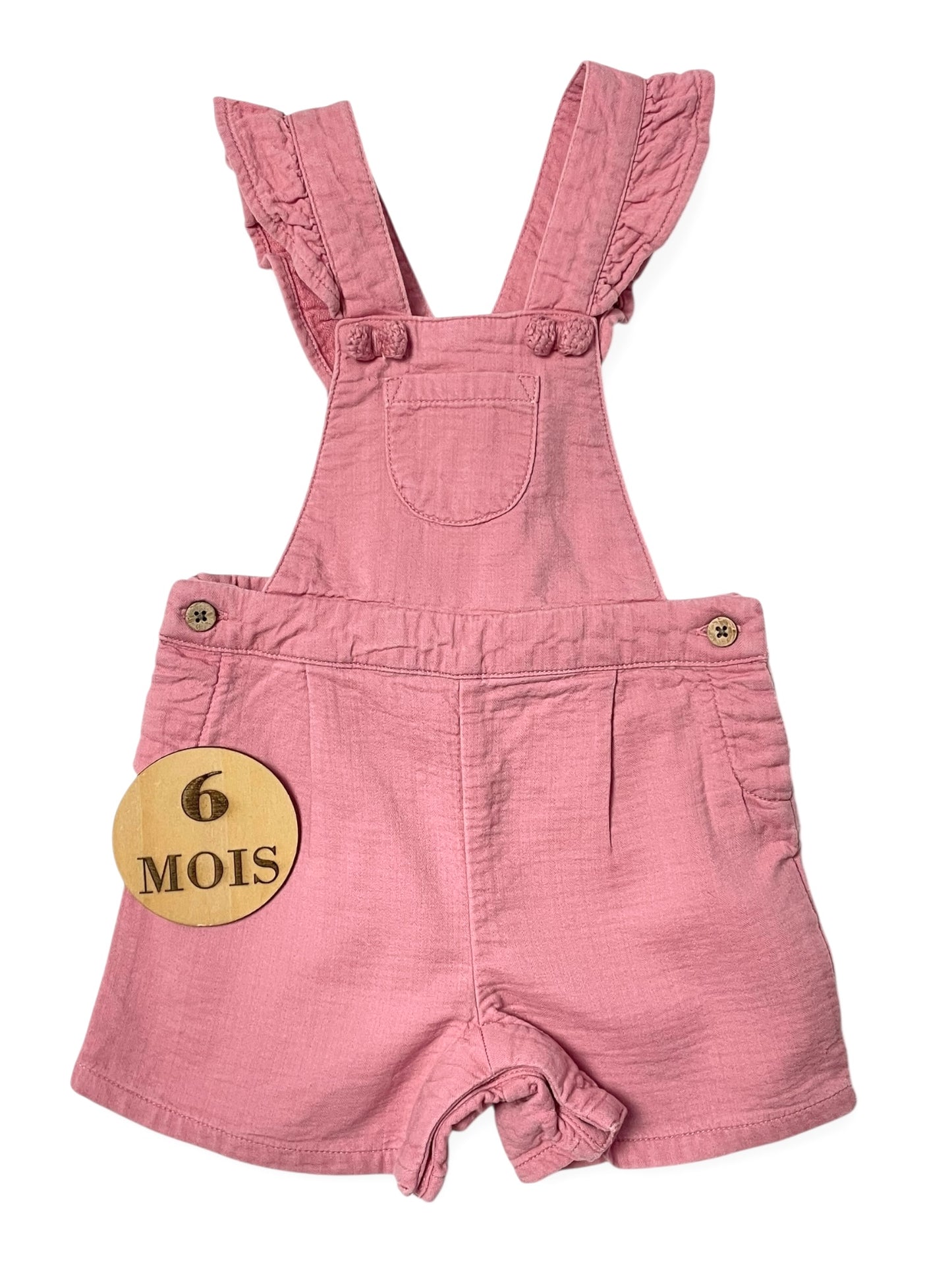 Salopette short en toile rose, Orchestra