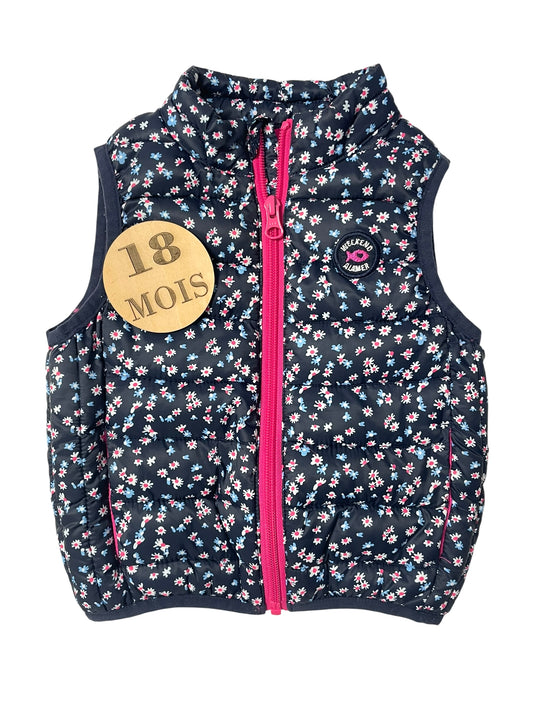 Doudoune sans manche, fleurie, Week-end à la mer