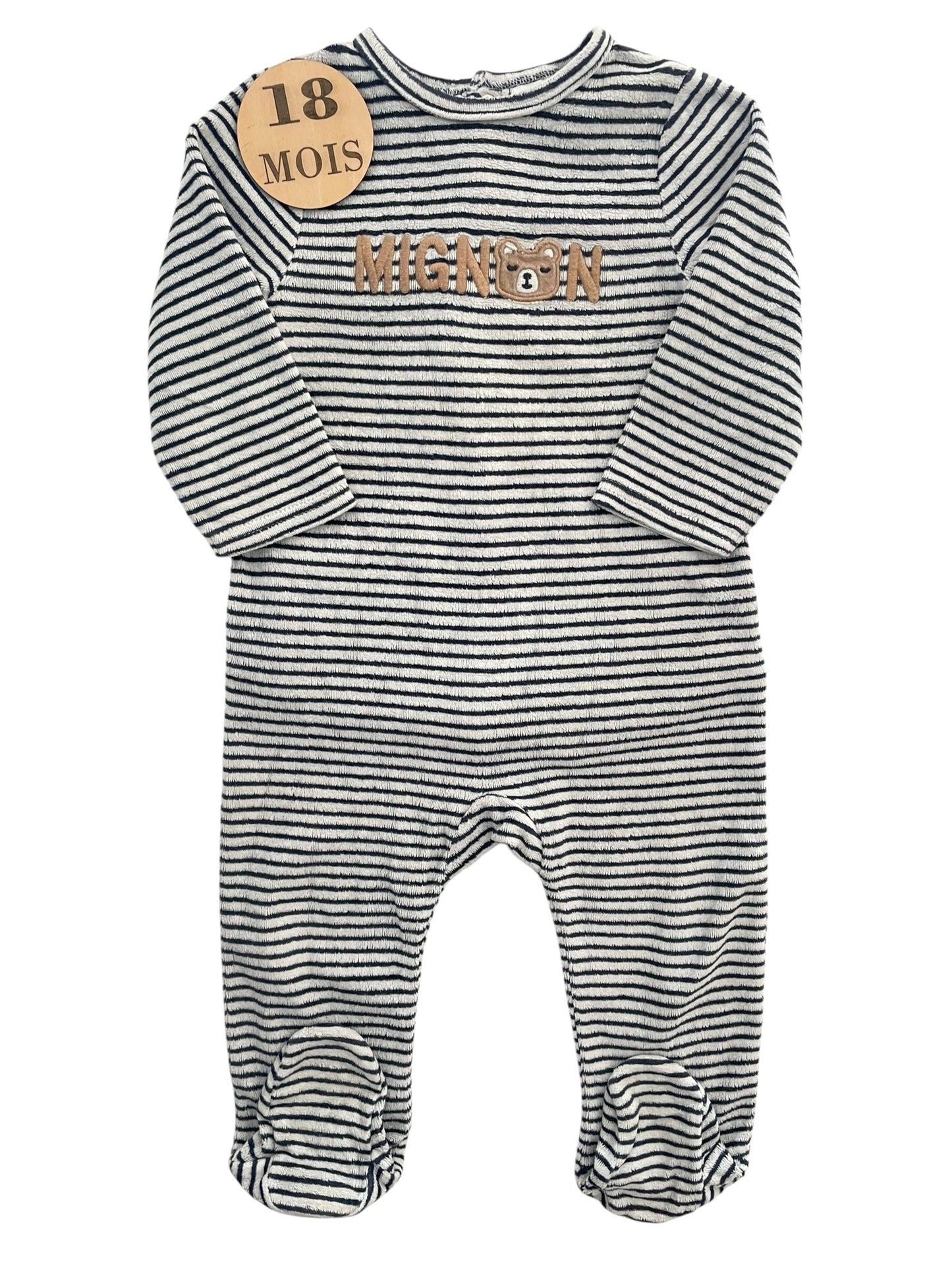Pyjama velours, rayé, mignon, TAO