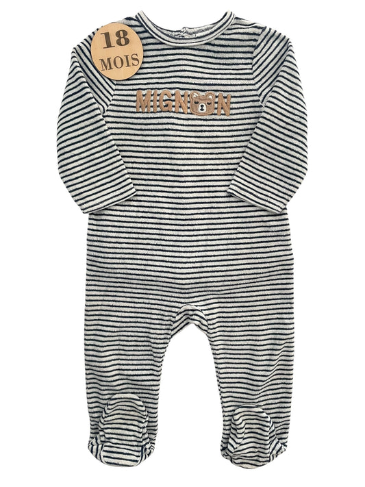 Pyjama velours, rayé, mignon, TAO