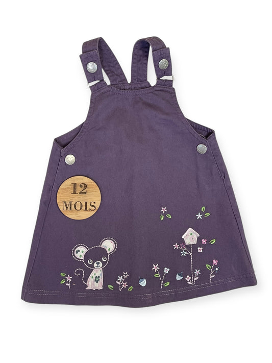 Robe salopette violette foncée