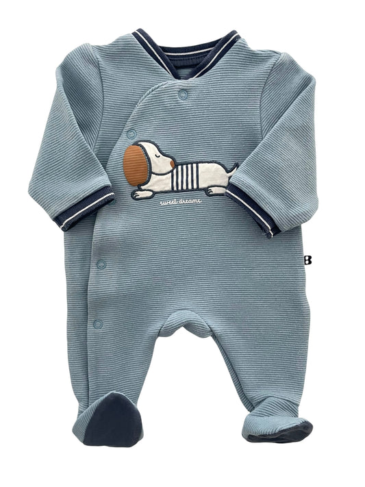 Pyjama coton épais, bleu, Obaibi