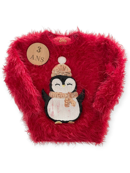NOËL- pull rouge, pingouin, Primark