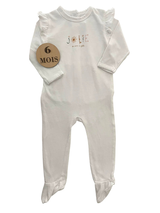 Pyjama coton, blanc, Vertbaudet