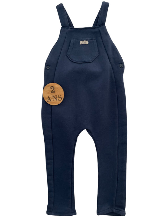 Salopette molleton bleu-marine, Kiabi