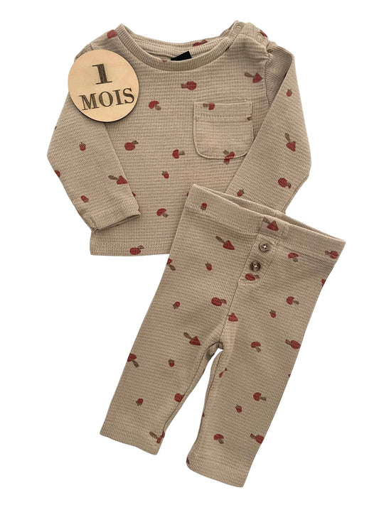 Ensemble tee-shirt et pantalon, champignons, Mini
