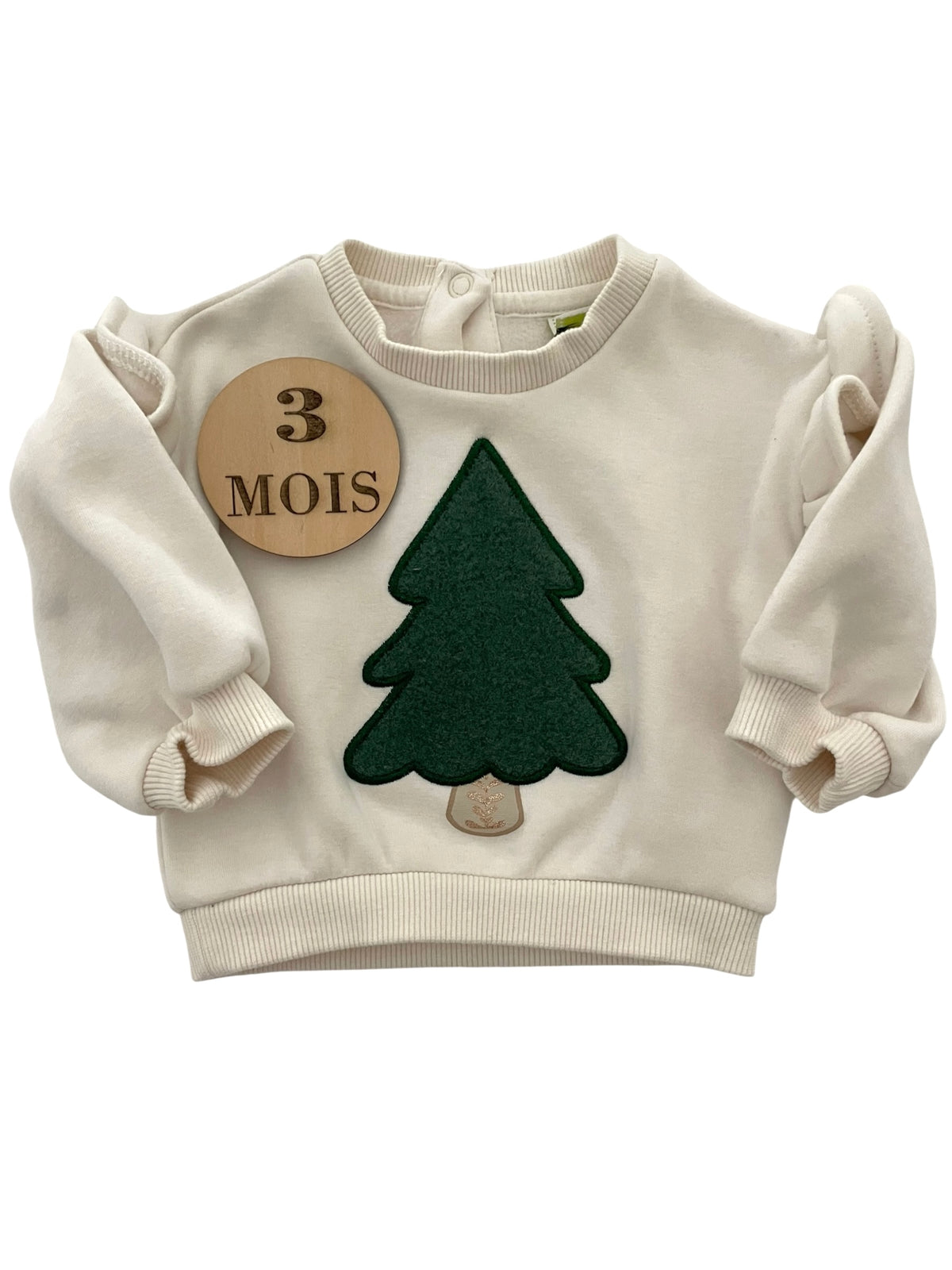 Sweat doublé polaire, sapin, crème, TAO