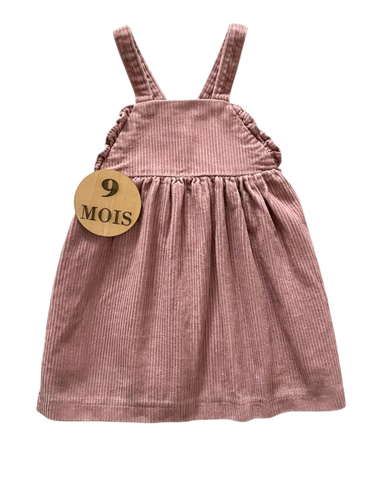 Robe salopette velours, rose/violette, Kiabi