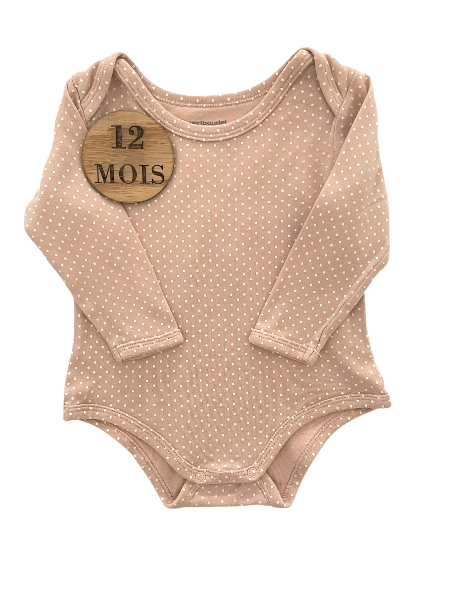 Body beige à pois, Vertbaudet