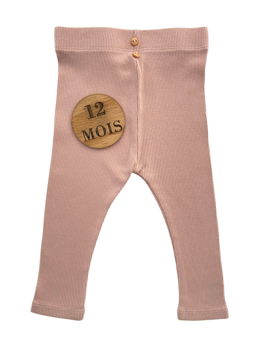 Legging côtelé à boutons, rose clair, Kiabi