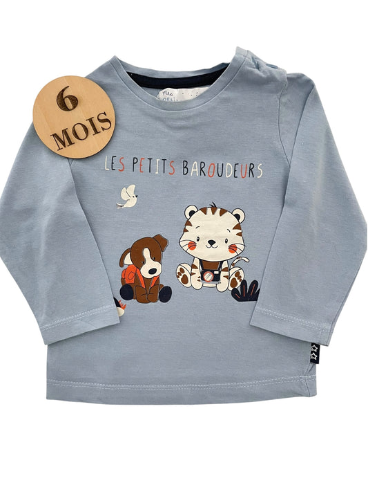Tee-shirt bleu-gris, Mes petits cailloux