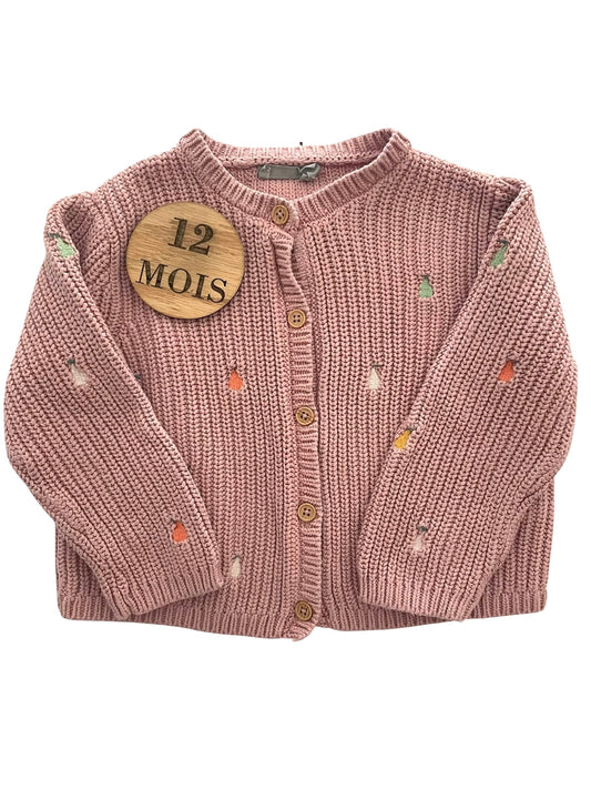 Gilet en mailles, vieux rose, Bout’chou