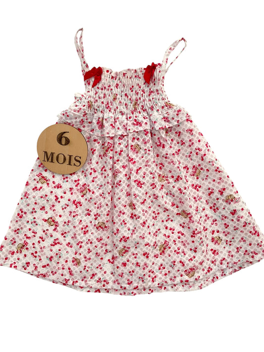 Robe courte / tunique rouge et blanche, fraises, Orchestra